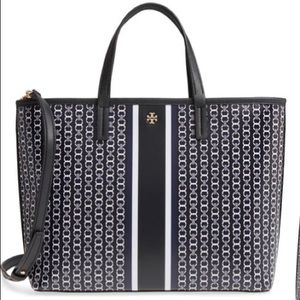 Tory Burch Small Gemini Link Zip Top Tote Black